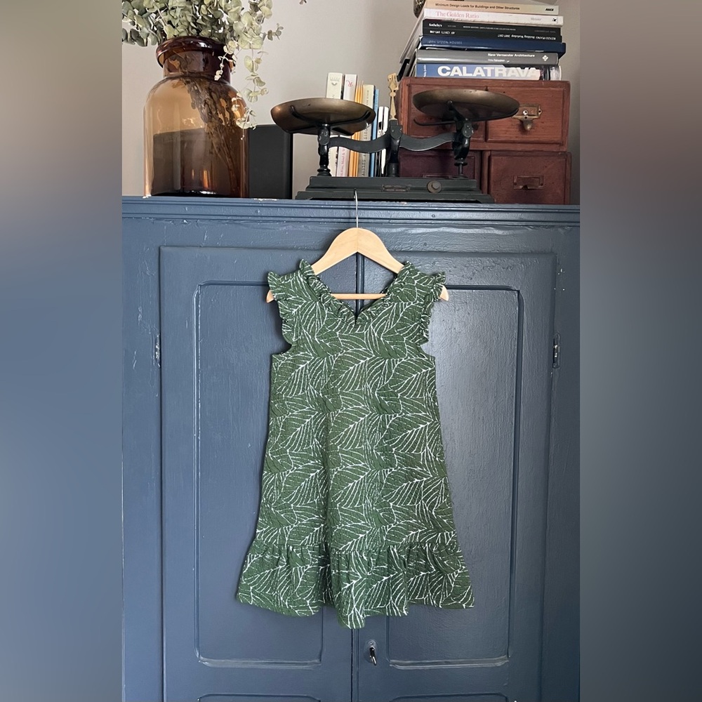 NWT Janie and Jack Green Ruffle Dress Size 6